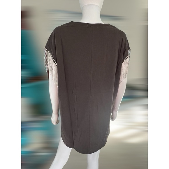 FANTASTIC FAWN Rock N Joy embellished high low tee S M L - Picture 4 of 6